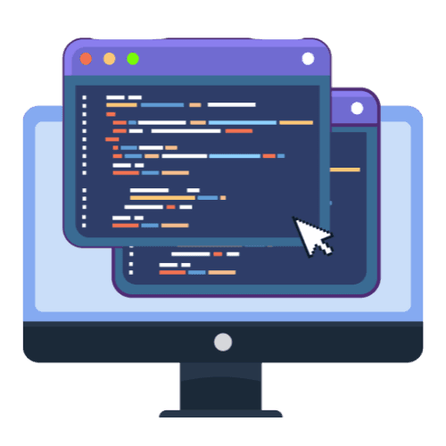 Desktop computer with code