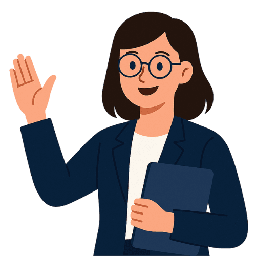 Professional instructor pointing